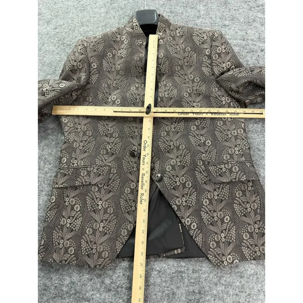 Masculini Men Italian Tuxedo Suit Set 3 Pcs Floral Paisley US 44 EU 54 Brown T16